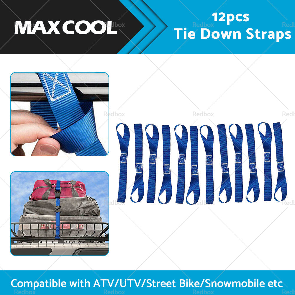 12PCS Soft Loop Tie Down Strap Lashing Strap for Motorcycle Dirt Bike Heavy Duty-0