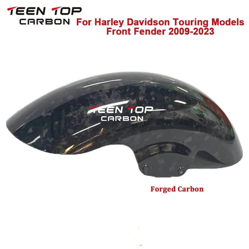 Real Carbon Fiber Front Mudguard For Harley Davidson Touring Models 2009-2023 Motorcycle Exhaust Carbon Front Fender For Harley