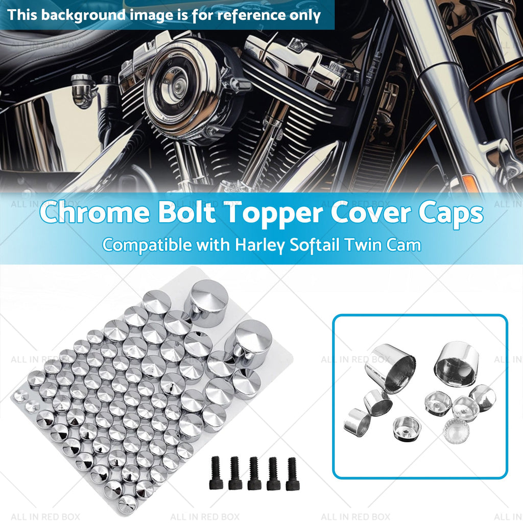 Chrome Bolt Topper Cover Caps Suitable for Harley Twin Cam Softail 07-13-2