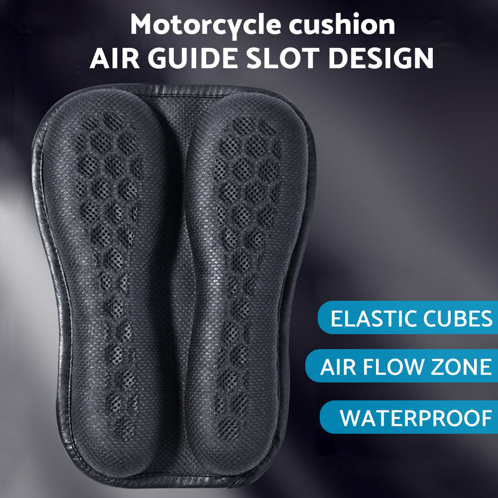 Foldable Passenger Motorcycle Gel Rear Seat Cushion 3D Honeycomb Structure-1