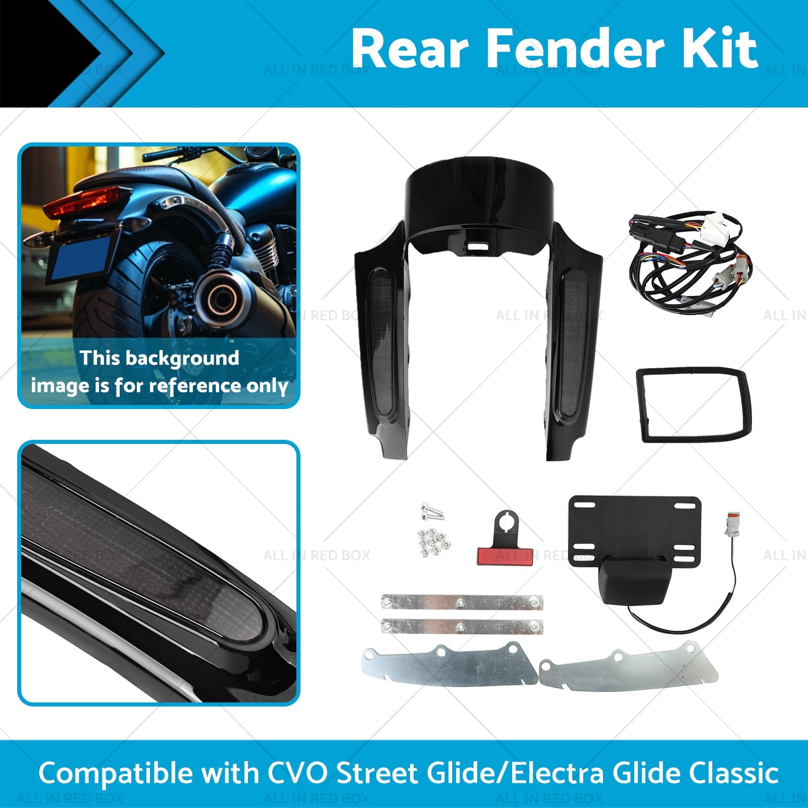 Rear Fender LED Light Suitable For Touring Electra Road Glide Road King 09-13-1