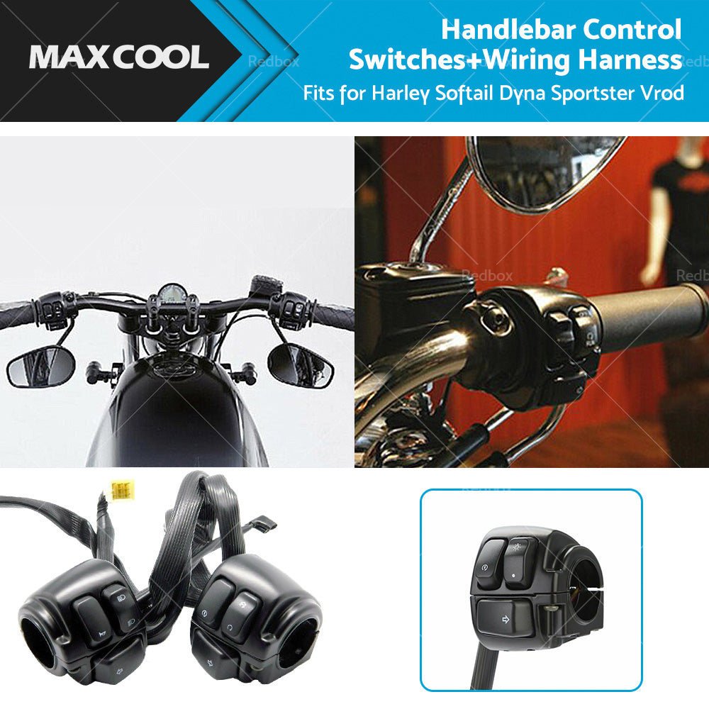 Motorcycle Handlebar Control Switches  Wiring Harness Fits For Harley Dyna Vrod-0