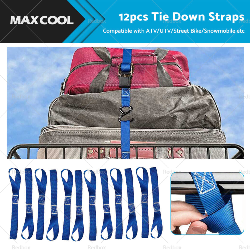 12PCS Soft Loop Tie Down Strap Lashing Strap for Motorcycle Dirt Bike Heavy Duty-1