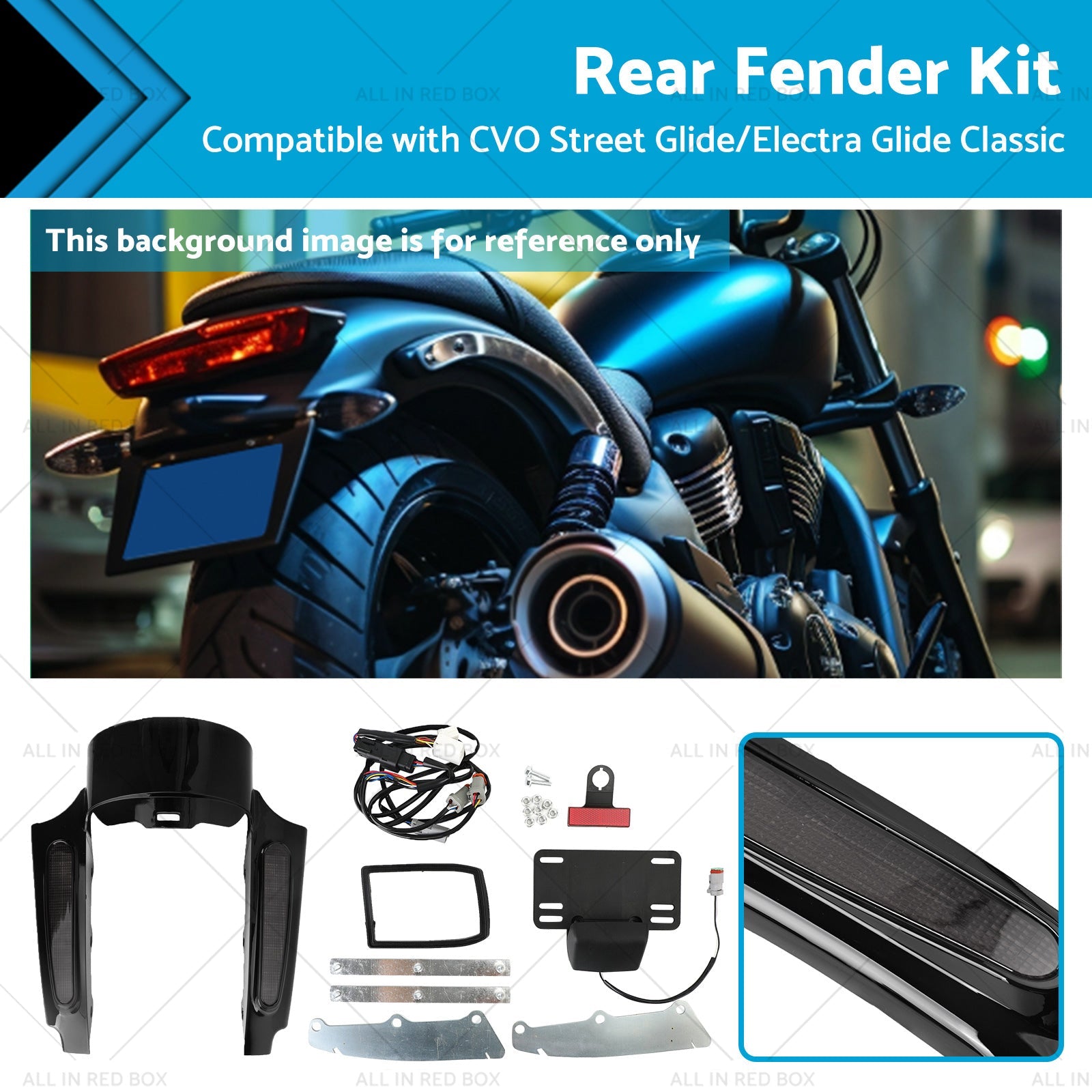 Rear Fender LED Light Suitable For Touring Electra Road Glide Road King 09-13-0