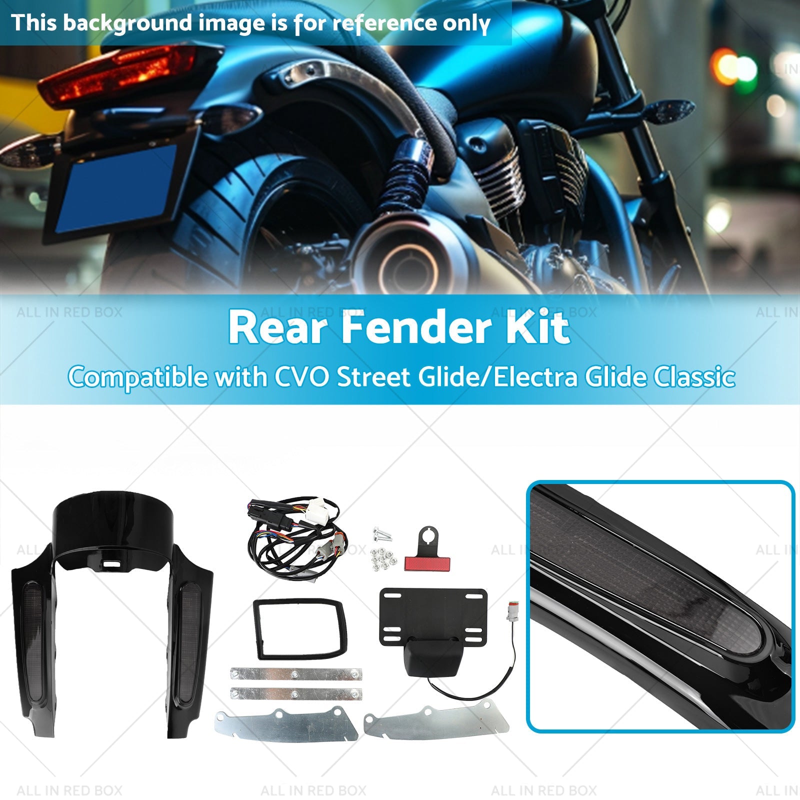 Rear Fender LED Light Suitable For Touring Electra Road Glide Road King 09-13-2