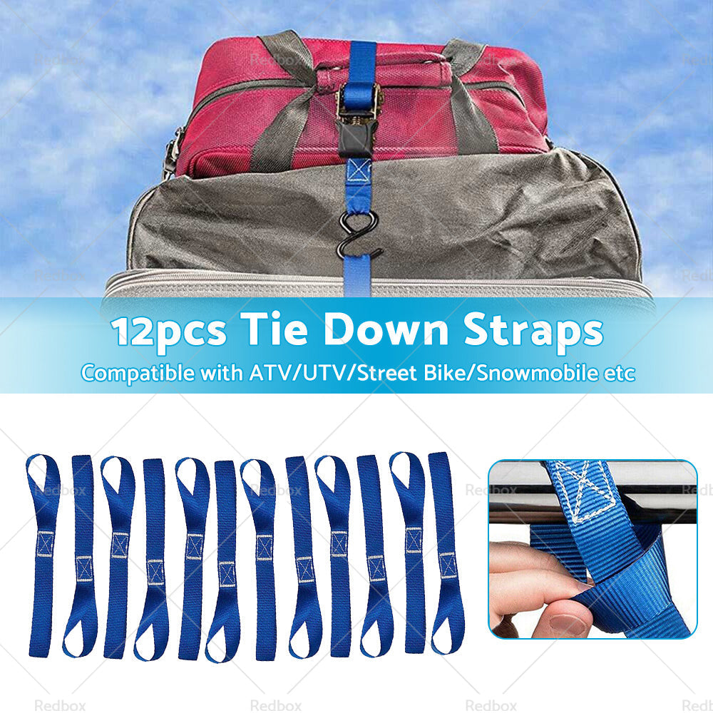 12PCS Soft Loop Tie Down Strap Lashing Strap for Motorcycle Dirt Bike Heavy Duty-2
