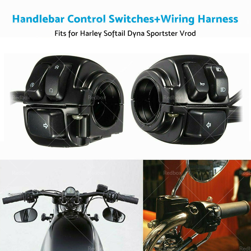 Motorcycle Handlebar Control Switches  Wiring Harness Fits For Harley Dyna Vrod-1