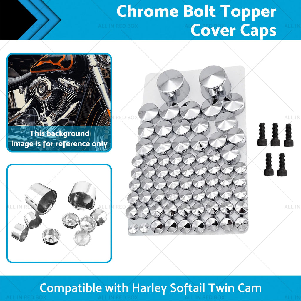 Chrome Bolt Topper Cover Caps Suitable for Harley Twin Cam Softail 07-13-1