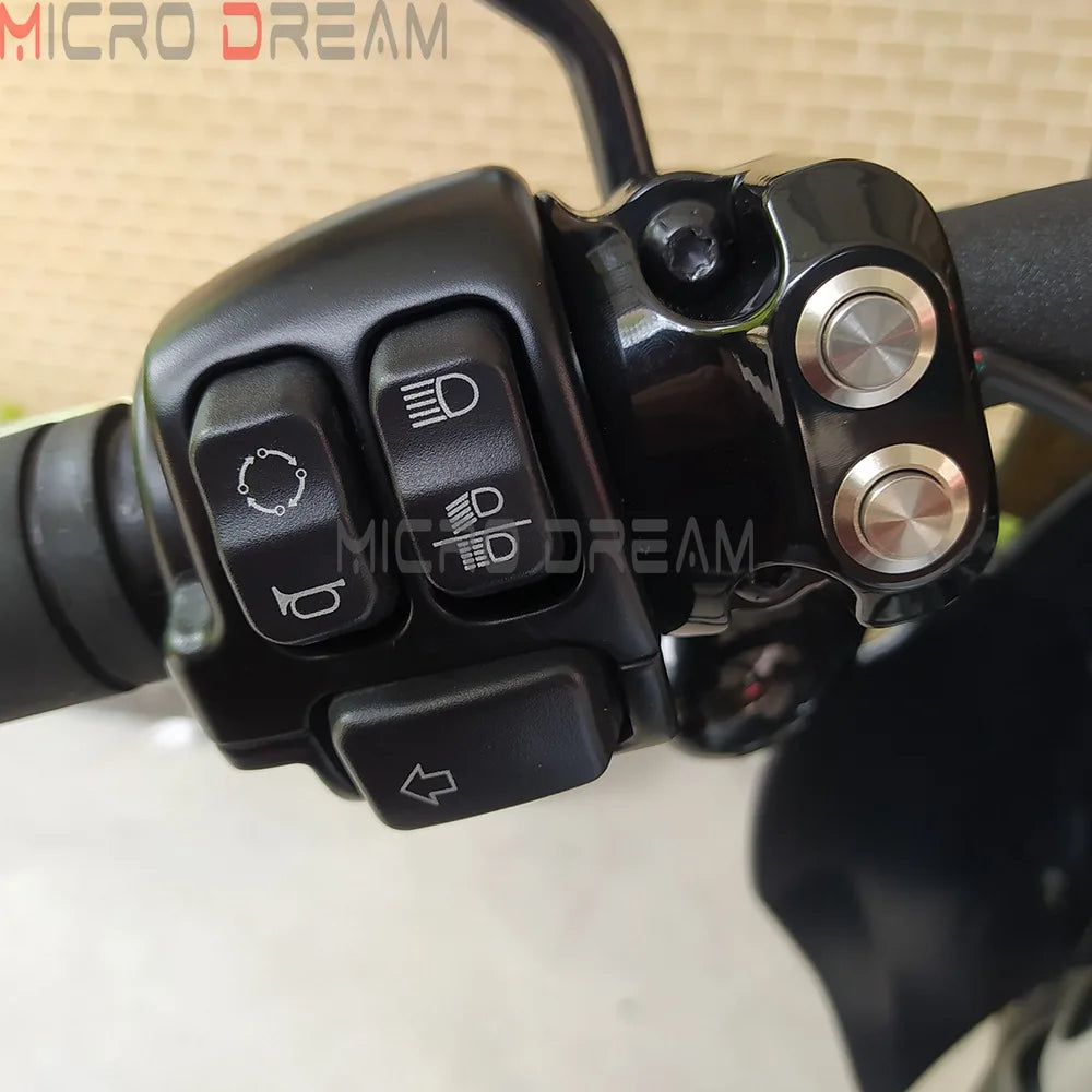 1'' 25mm Handlebar Air Ride Control Switch 2 Button for Harley Sportster 883 1200 XL Dyna Street Glide V-Rod Muscle Cafe Racer