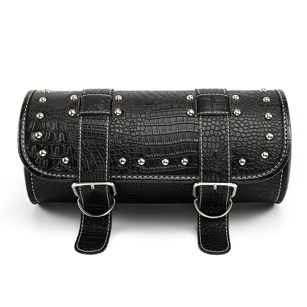 Motorcycle Saddlebag Leather Luggage PU Bags Front Fork Tool Bag For Harley Sportster Chopper Bobber Cruiser Dyna Softail