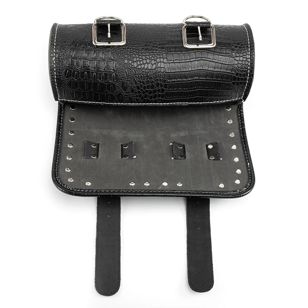 Motorcycle Saddlebag Leather Luggage PU Bags Front Fork Tool Bag For Harley Sportster Chopper Bobber Cruiser Dyna Softail
