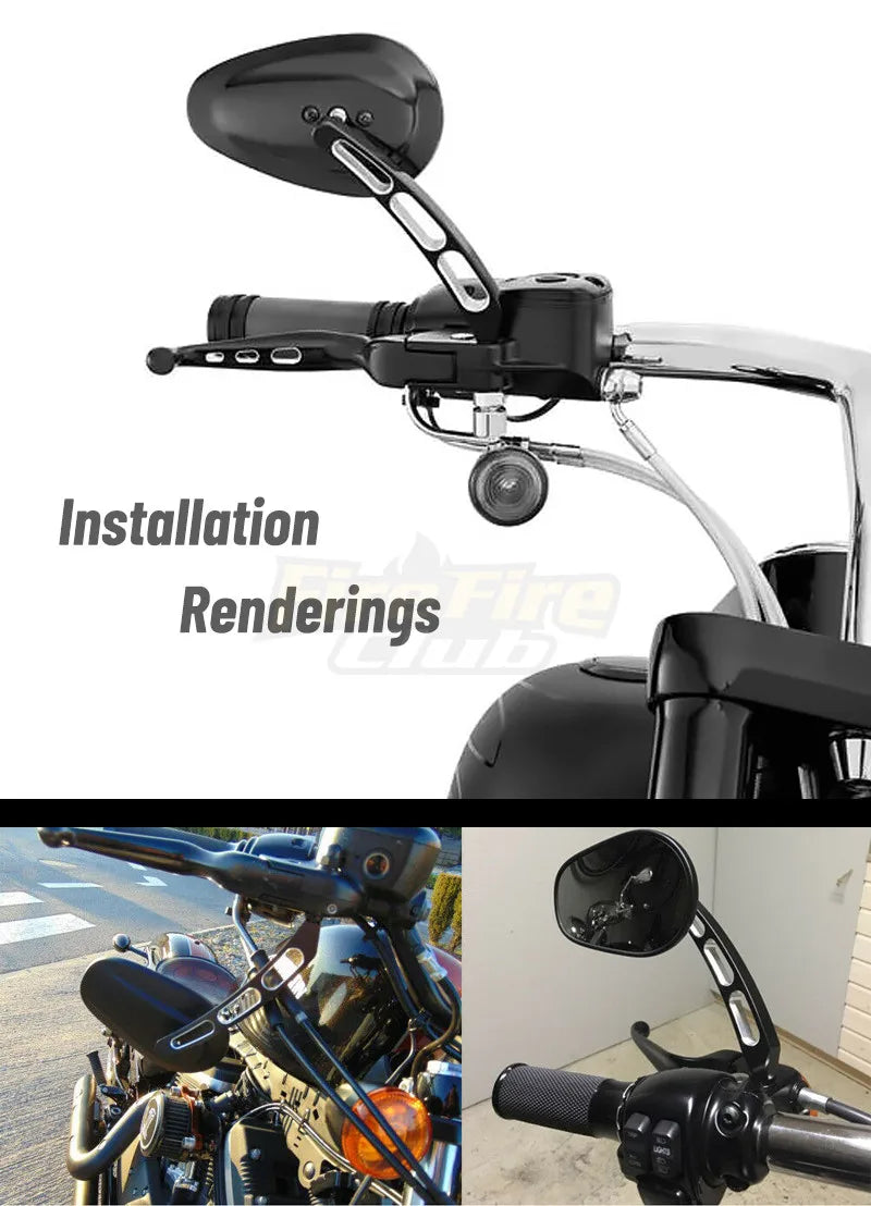 Motorcycle Rearview Rear View Mirrors Glass Back Side Mirror Right Left For Harley 883 1200 48