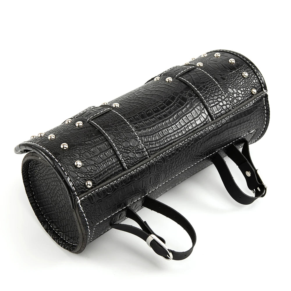 Motorcycle Saddlebag Leather Luggage PU Bags Front Fork Tool Bag For Harley Sportster Chopper Bobber Cruiser Dyna Softail