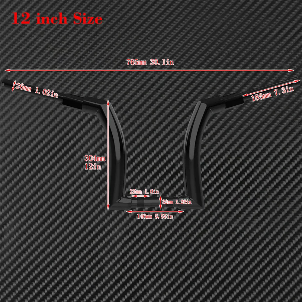 Motorcycle 12" 14" 16" Handlebars Z Bar Drag Bars Black Iron For Harley Touring Road King14-20 FLHRXS Road King Special