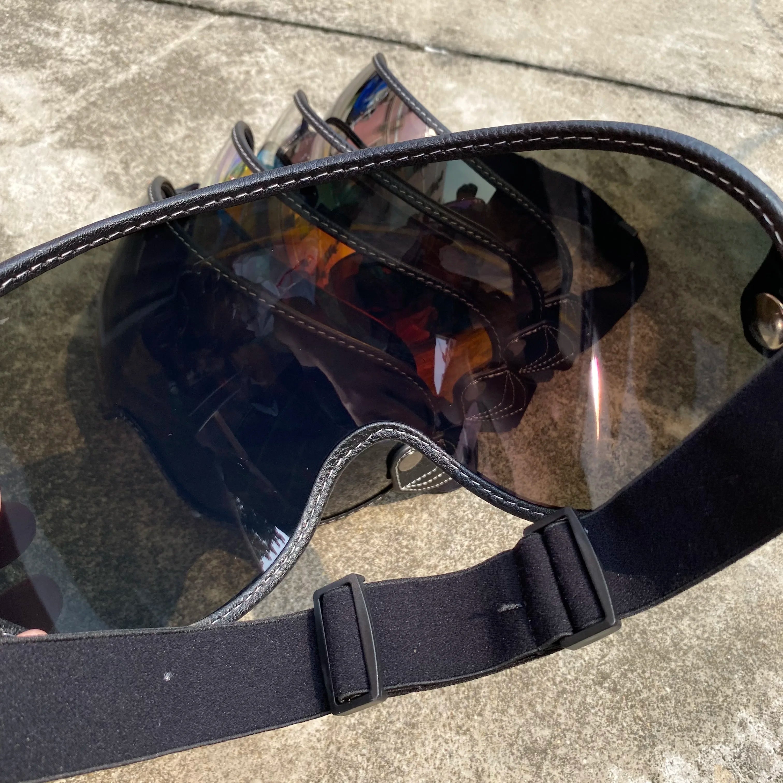 Motorcycle Helmet Glasses Sun Protection Women's Men Moto Glasses Helmet Goggles Anti-Fog Sun Visor Motocross Helmet Eyeglasses