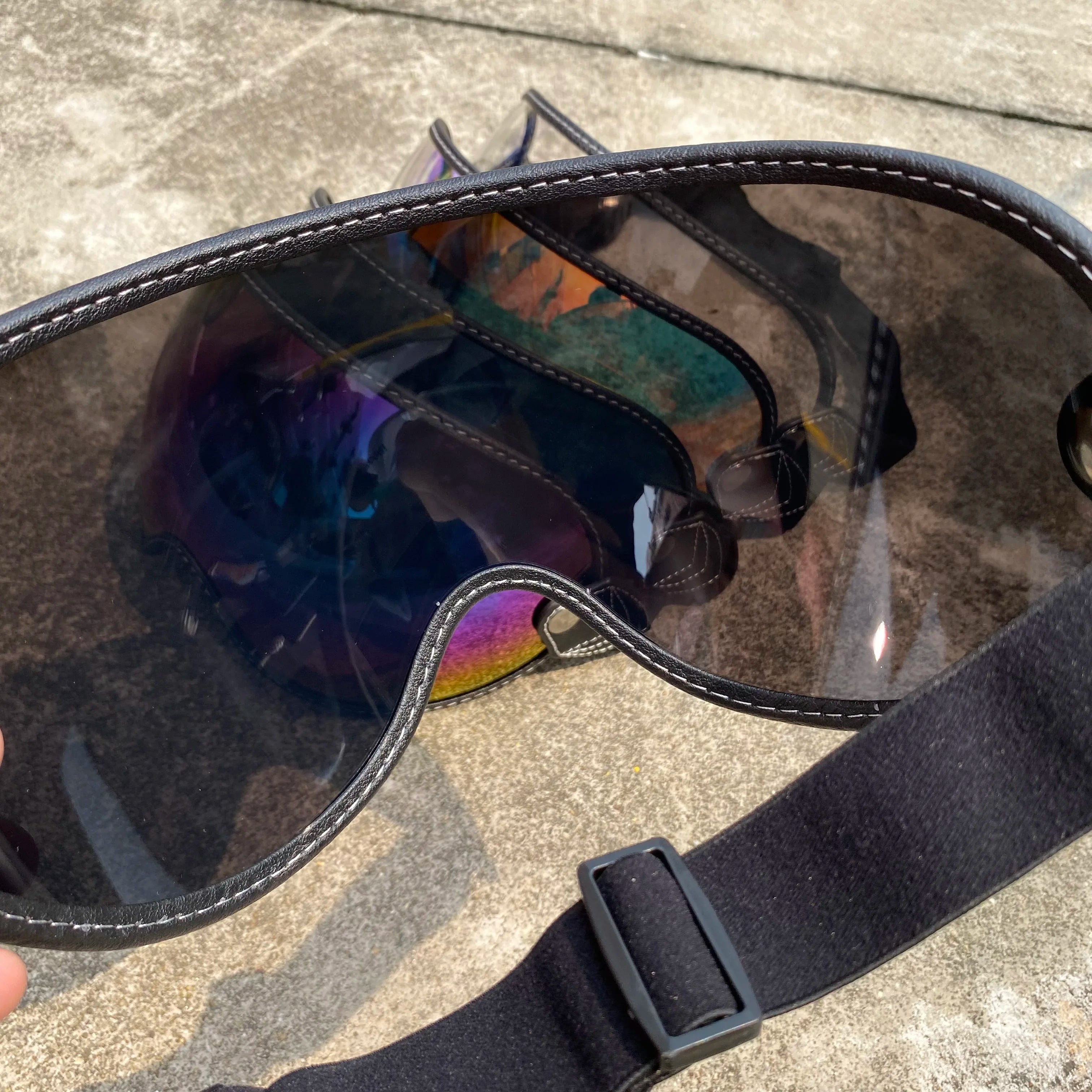 Motorcycle Helmet Glasses Sun Protection Women's Men Moto Glasses Helmet Goggles Anti-Fog Sun Visor Motocross Helmet Eyeglasses
