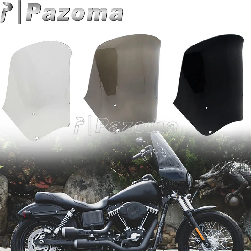 Custom Fairing Windshield For Harley Dyna Street Bob Low Rider 15" Sport Fairing Light Mask Wind Screen 15inch Windscreen Smoke