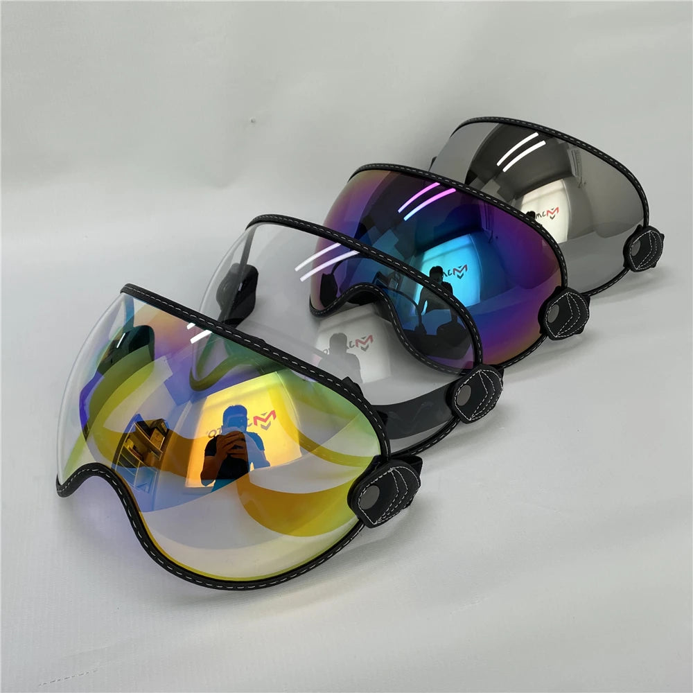 Motorcycle Helmet Glasses Sun Protection Women's Men Moto Glasses Helmet Goggles Anti-Fog Sun Visor Motocross Helmet Eyeglasses
