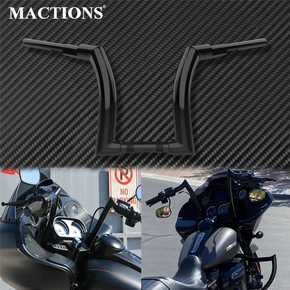 Motorcycle 12" 14" 16" Handlebars Z Bar Drag Bars Black Iron For Harley Touring Road King14-20 FLHRXS Road King Special
