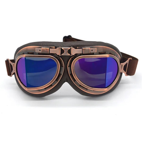 Motorcycle Goggles Glasses Motorbike Pilot Steampunk Vintage ATV Biker Scooter Cruiser Jet Helmet Cycling Retro Sunglasses