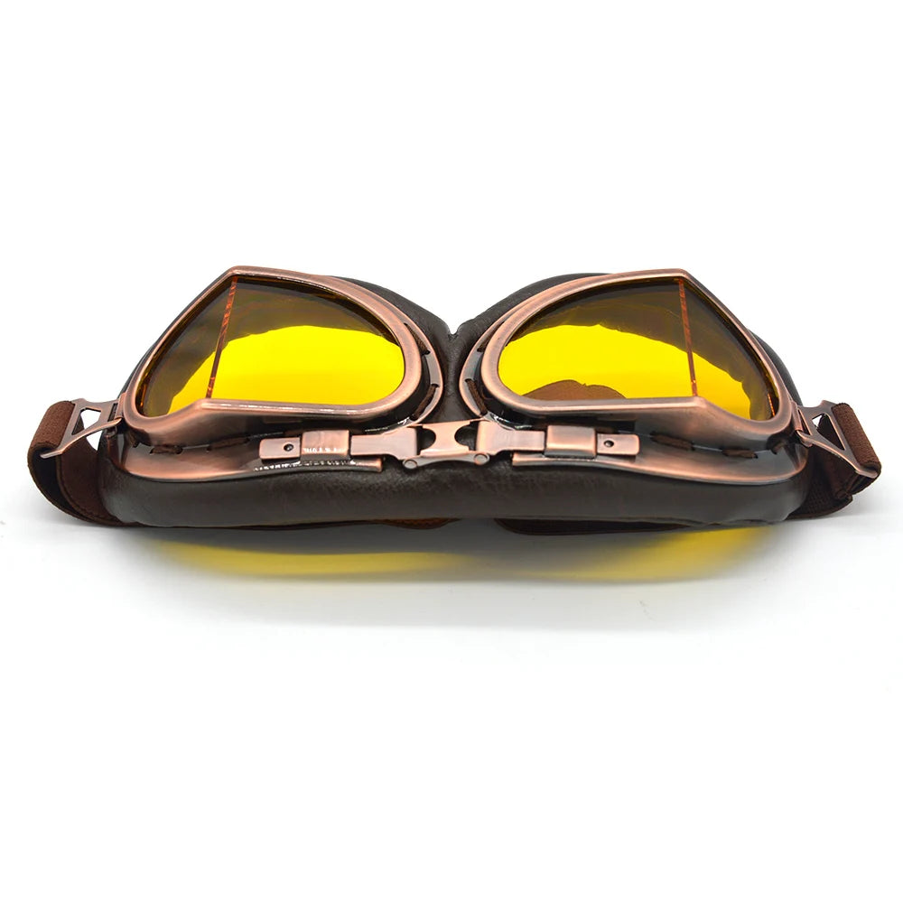 Motorcycle Goggles Glasses Motorbike Pilot Steampunk Vintage ATV Biker Scooter Cruiser Jet Helmet Cycling Retro Sunglasses