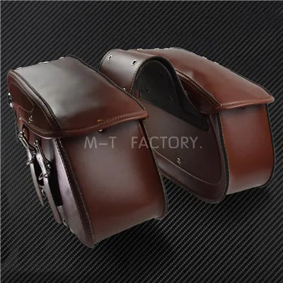 2X Motorcycle Saddlebag Leather Luggage Saddle Bags Outdoor Side Bag For Harley Sportster XL 883 XL 1200 Touring Dyna Softail FL