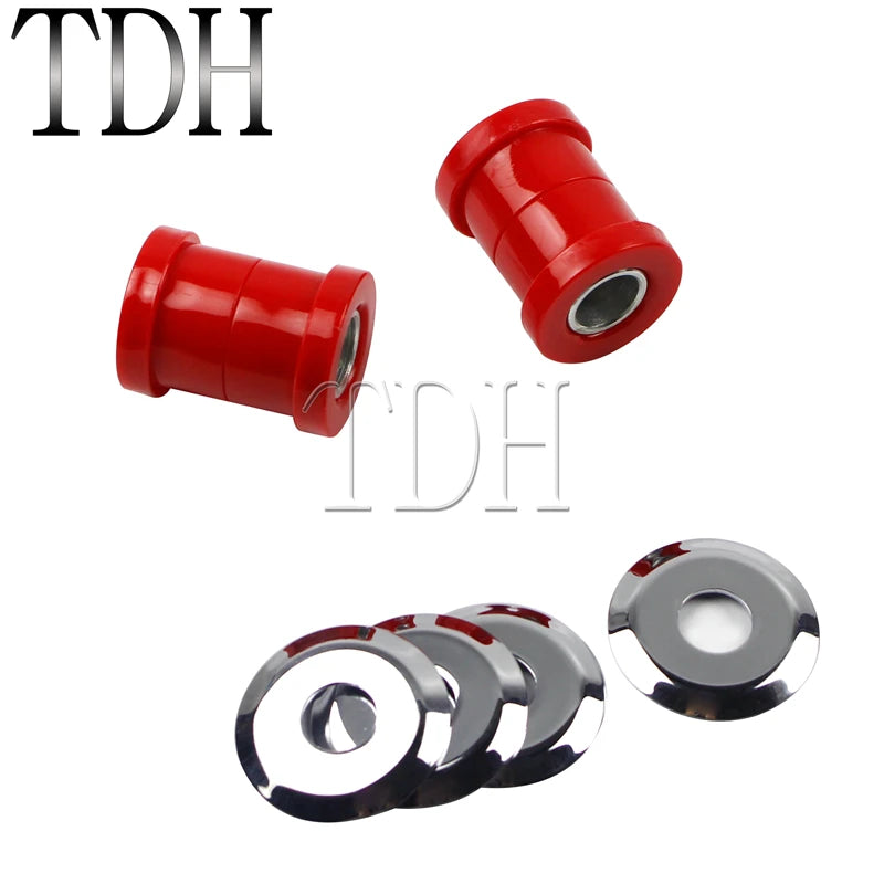 For Harley Big Twins Sportsters 73-17 Motorcycle Red Chrome Polyurethane Handlebar Riser Bushings Damper Kit Handle Bar Bushing