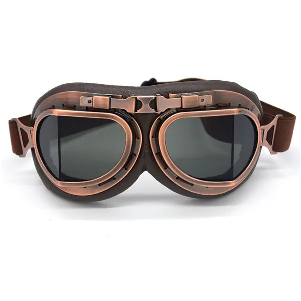 Motorcycle Goggles Glasses Motorbike Pilot Steampunk Vintage ATV Biker Scooter Cruiser Jet Helmet Cycling Retro Sunglasses