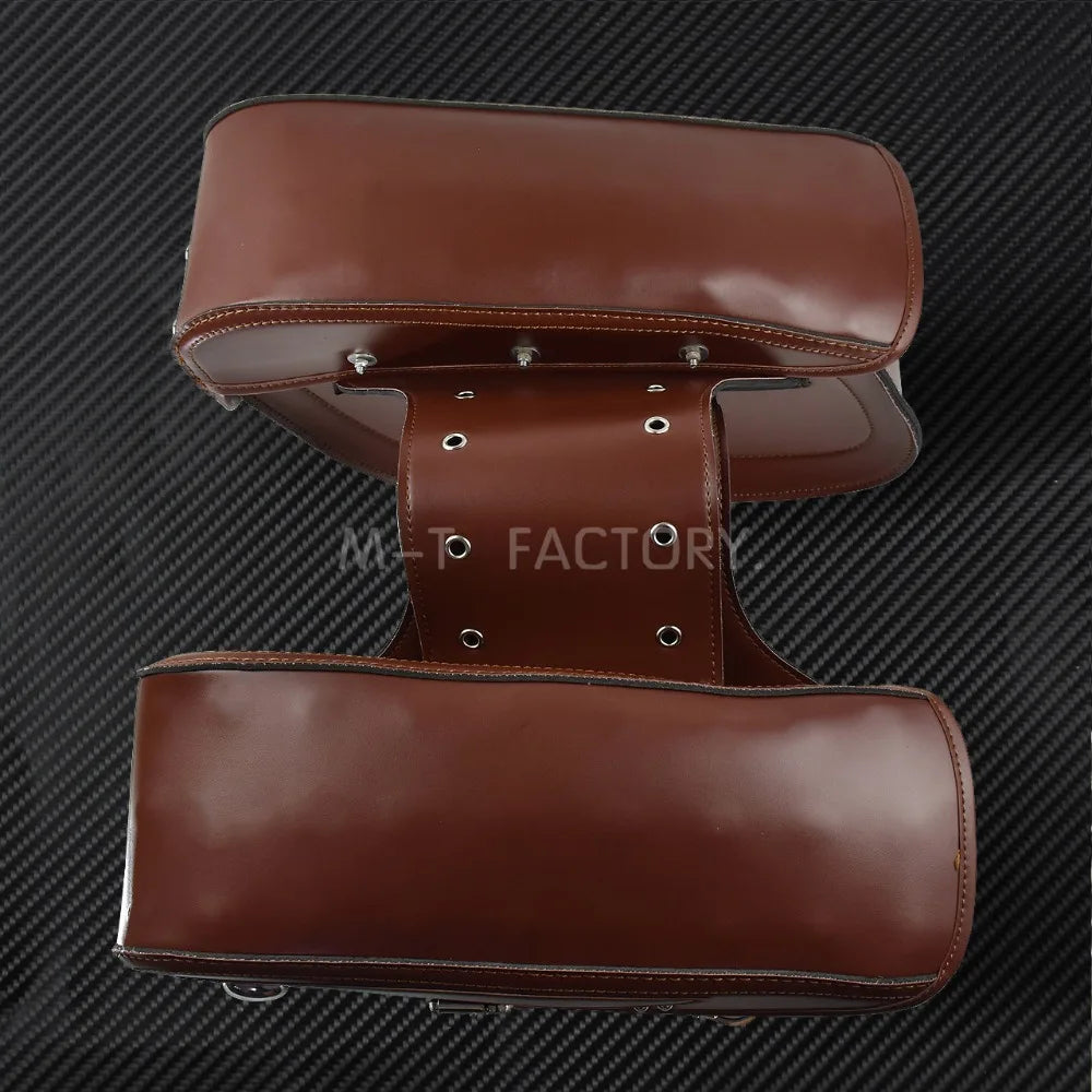 2X Motorcycle Saddlebag Leather Luggage Saddle Bags Outdoor Side Bag For Harley Sportster XL 883 XL 1200 Touring Dyna Softail FL