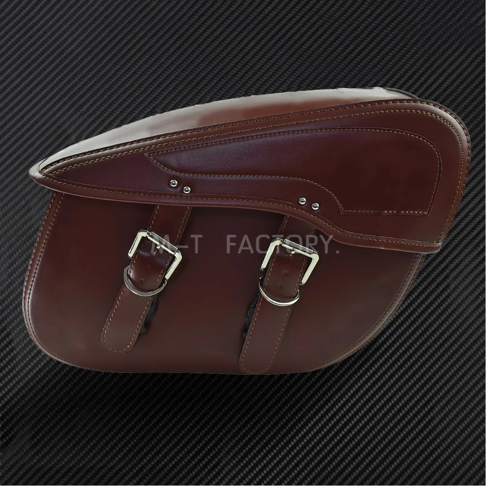 2X Motorcycle Saddlebag Leather Luggage Saddle Bags Outdoor Side Bag For Harley Sportster XL 883 XL 1200 Touring Dyna Softail FL