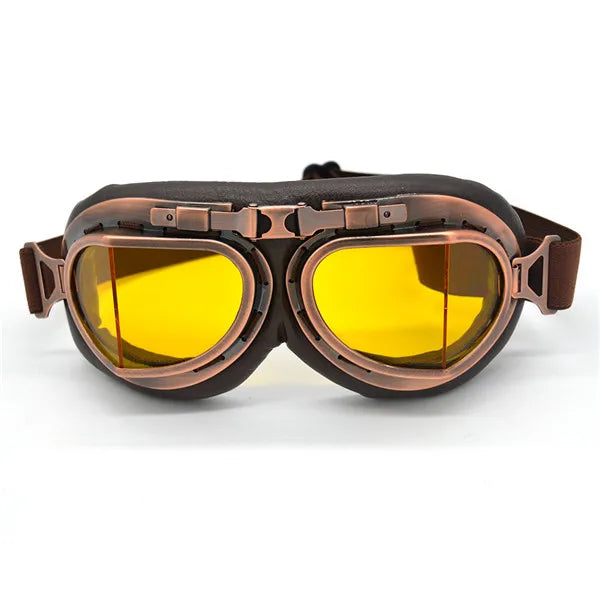 Motorcycle Goggles Glasses Motorbike Pilot Steampunk Vintage ATV Biker Scooter Cruiser Jet Helmet Cycling Retro Sunglasses
