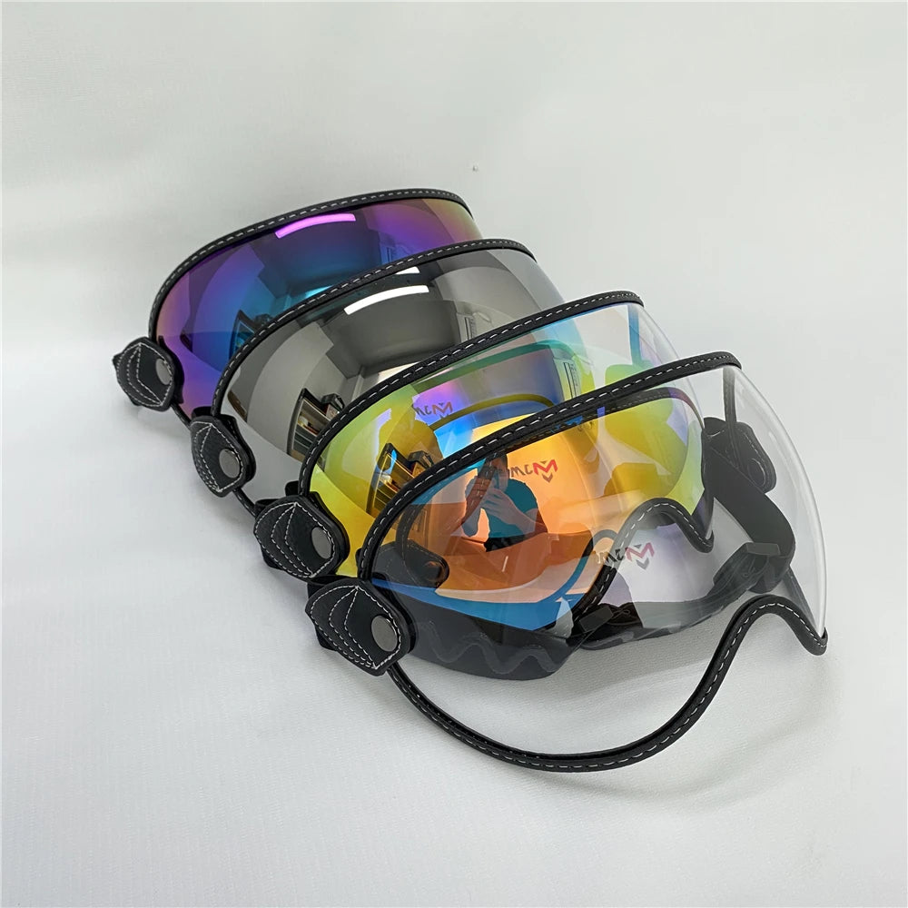 Motorcycle Helmet Glasses Sun Protection Women's Men Moto Glasses Helmet Goggles Anti-Fog Sun Visor Motocross Helmet Eyeglasses