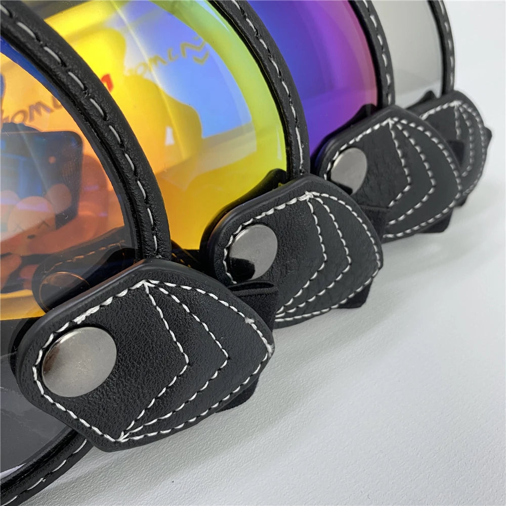 Motorcycle Helmet Glasses Sun Protection Women's Men Moto Glasses Helmet Goggles Anti-Fog Sun Visor Motocross Helmet Eyeglasses