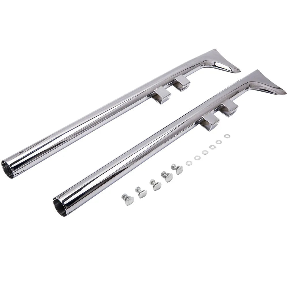 Steel 36" Fishtail Exhaust Muffler Pipe Slip On for Harley Touring 1995-2006 1 Pair for Harley Touring Motorcycle