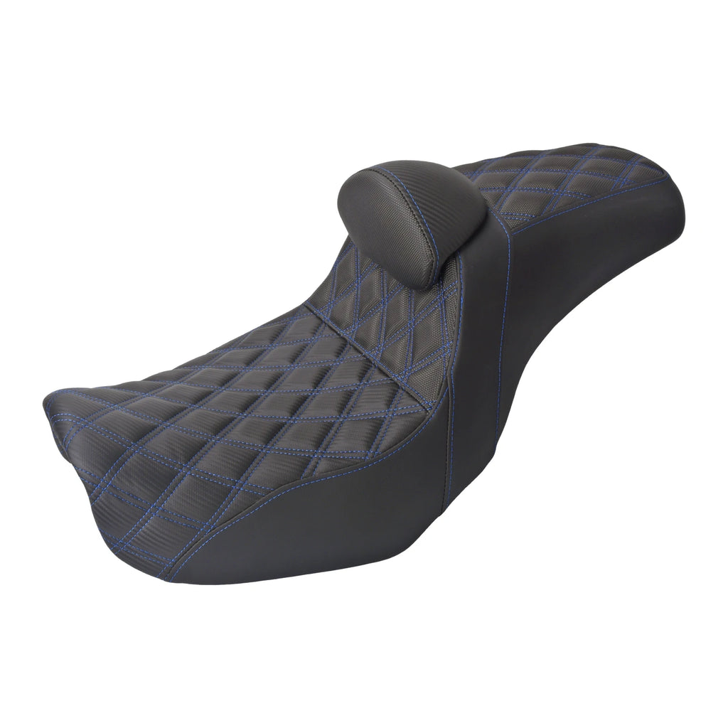 Motorcycle Two Up Seat With Backrest Driver Passenger Saddle Cushions Seat For Harley Dyna Low Rider Fat Bob Street Bob 06-2017