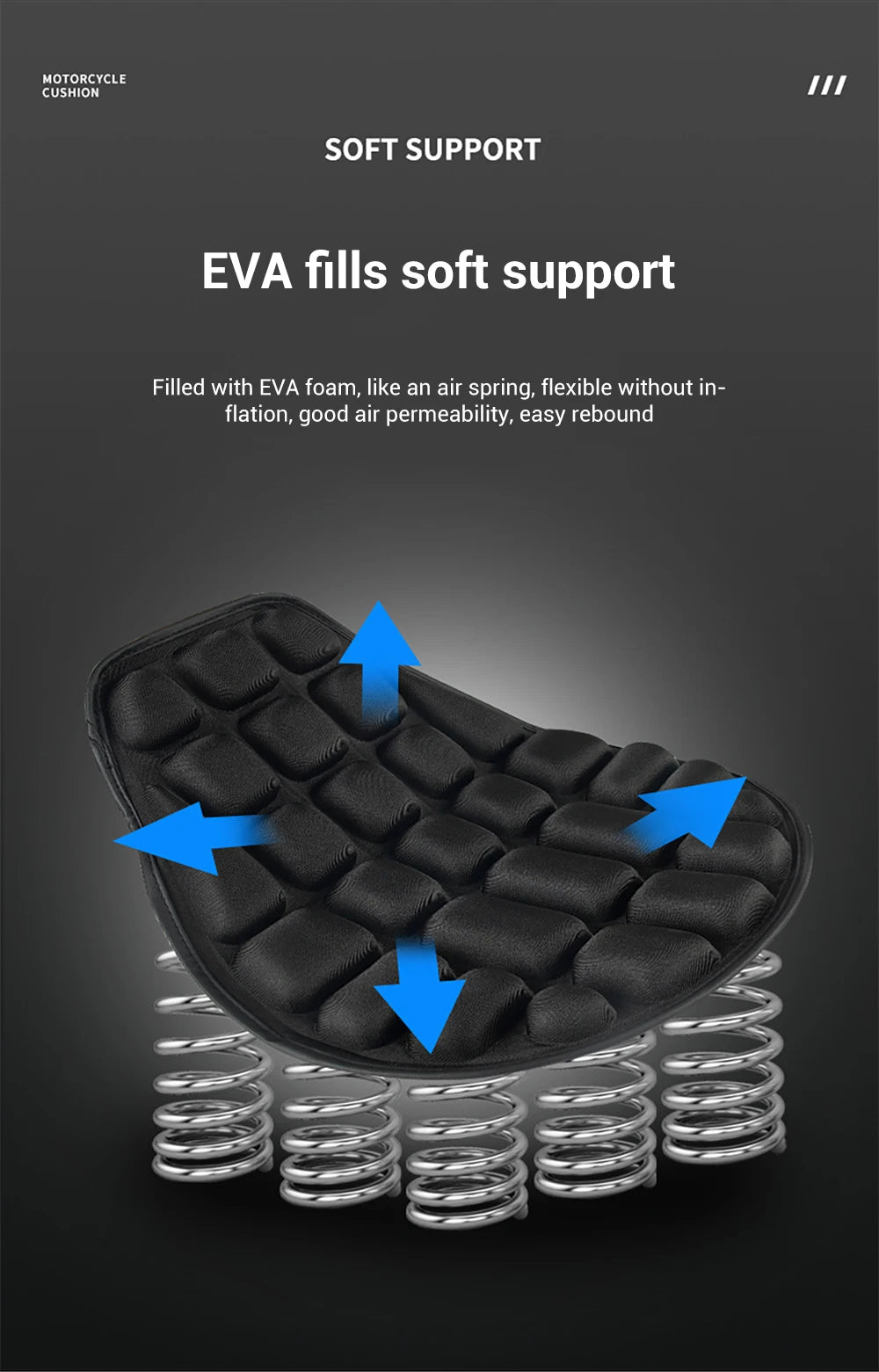 Motorcycle Seat Universal Motorbike Air Pad Cover Foam Soft Comfortable Breathable Seat Covers Mats Motorcycles Electric Bike