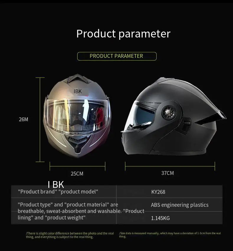 Motorcycle helmet men's and women's face helmet winter and summer motorcycle full helmet double lens four-season universal helme