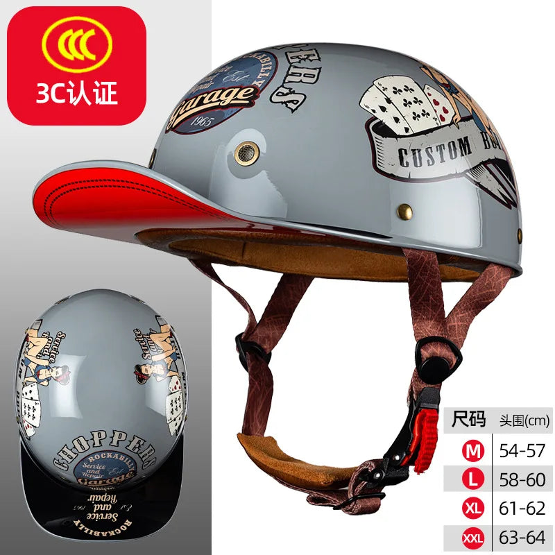 Motorcycle Helmet Electric Vehicle Riding Locomotive for Harley Retro Half Helmet Four Seas Universal Helmet Helmet Wholesale