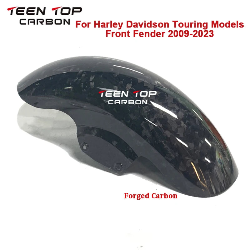 Real Carbon Fiber Front Mudguard For Harley Davidson Touring Models 2009-2023 Motorcycle Exhaust Carbon Front Fender For Harley