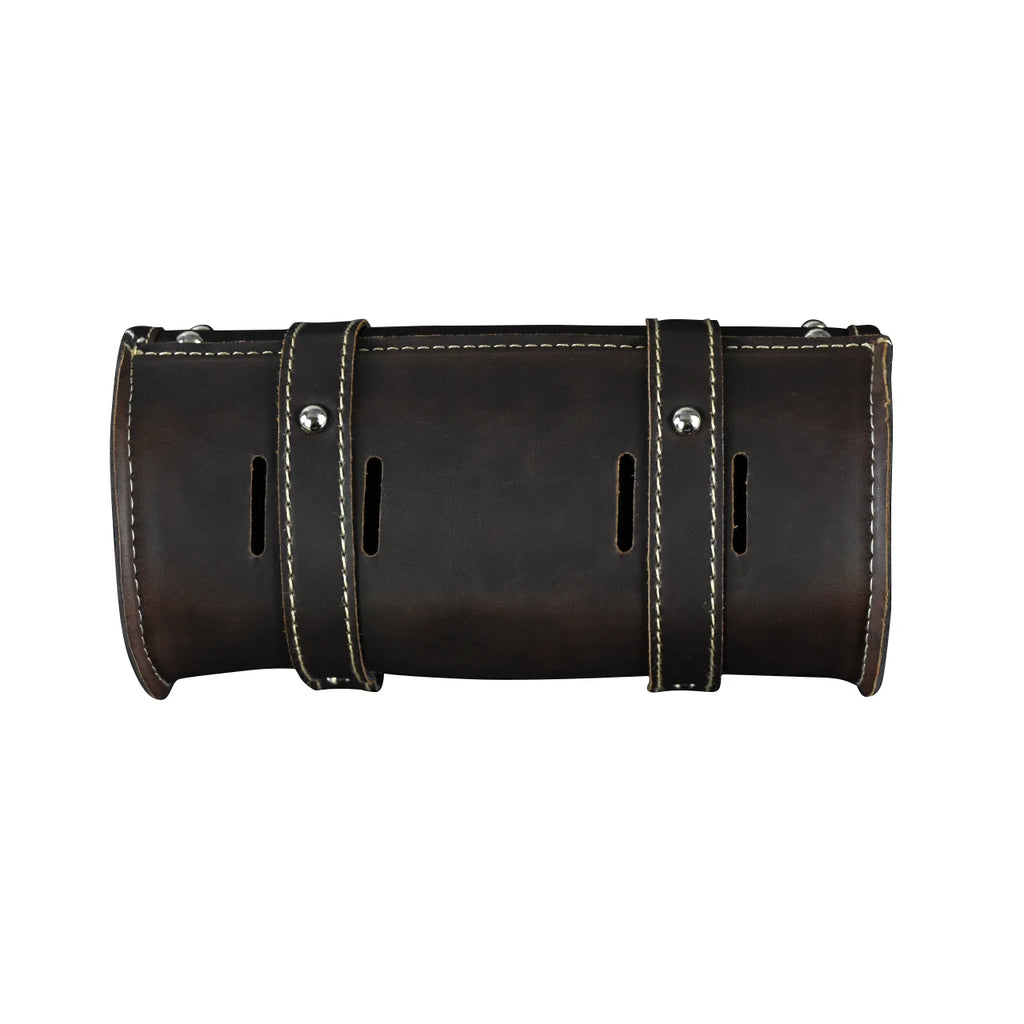 Motorcycle Fork Saddle Bags Leather Waterproof Tool Roll Barrel Bag Saddlebags Storage For Harley Sportster Touring Dyna Softail