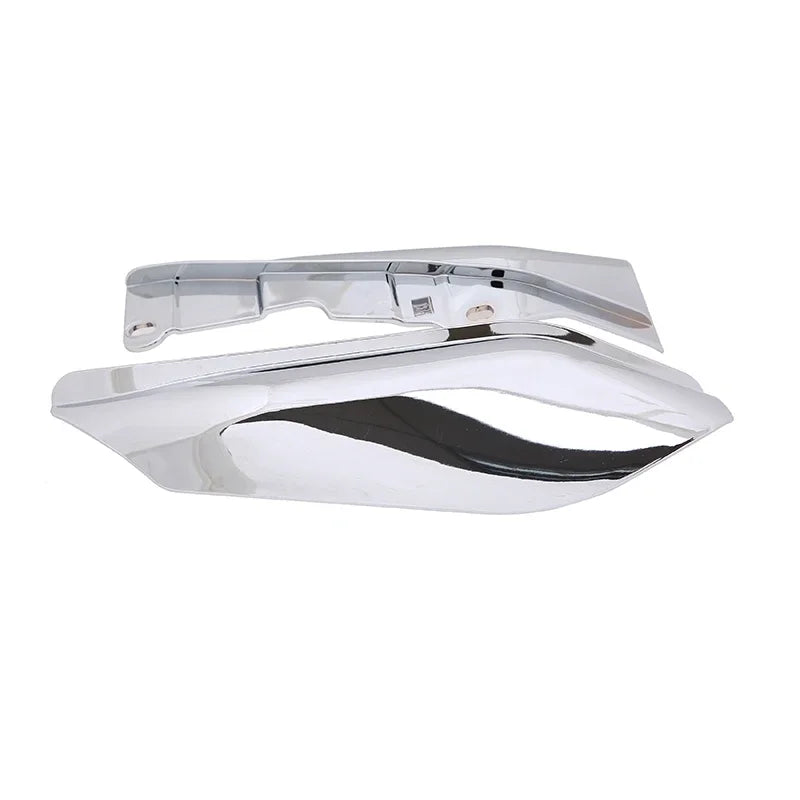 Fit for Harley '09-later Touring and Trike Models Black/Silver 1 Pair Air Deflector Fairing Heat Shield Trim Cover Mid-Frame ABS