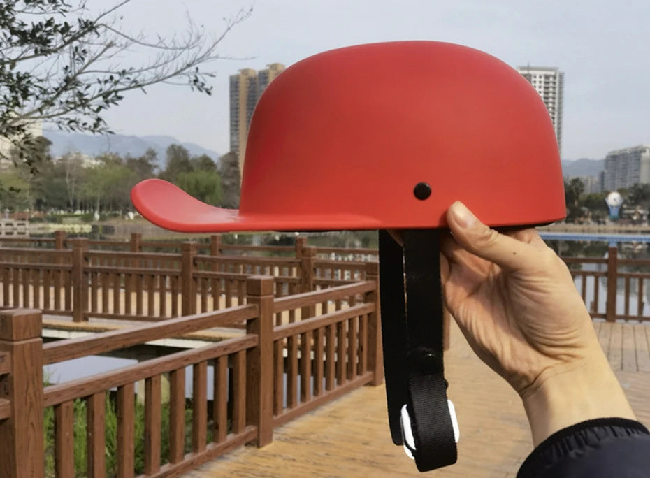 New Baseball Cap Helmet Motorcycle Vintage Retro Helmets Biker Hip-Hop Open Face Scooter Cruiser Chopper Gangster DS Men Women