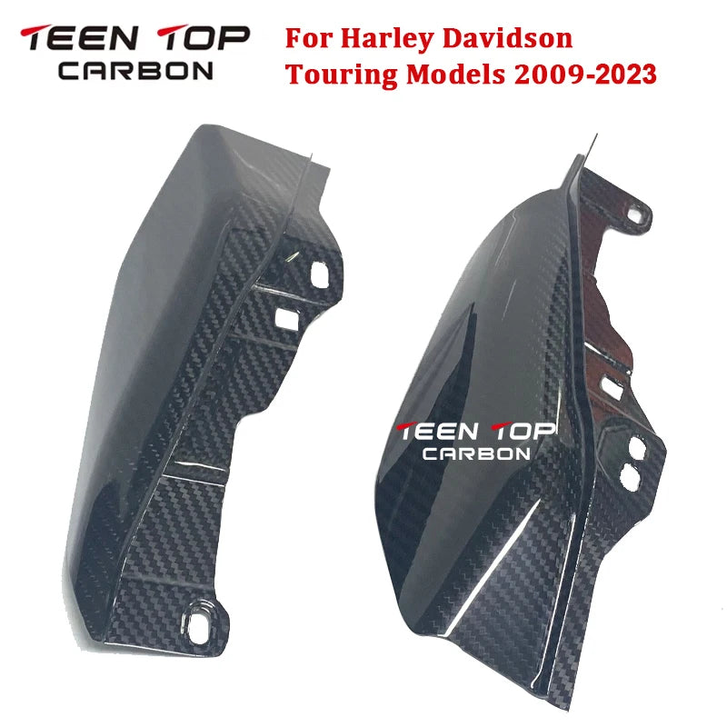 Carbon Fiber Mid-Frame Air Deflector For Harley Touring Models Motorcycle Engine Heat Shield Guard Air Fairing Cover 2009-2023