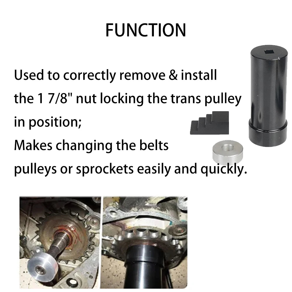 1 7/8" Mainshaft Sprocket Pulley Socket Lock Nut Wrench Tool For Harley-Davidson 1936-2006 Big Twins &1999-2006 Twin Cam Black