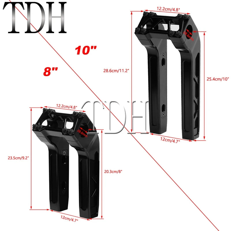 28mm Handlebar T-bar Bars 4"-14" Riser for Harley Sportster 1200 883 Softail Cafe Racer Street Bob FXBB Custom Chopper Bobber