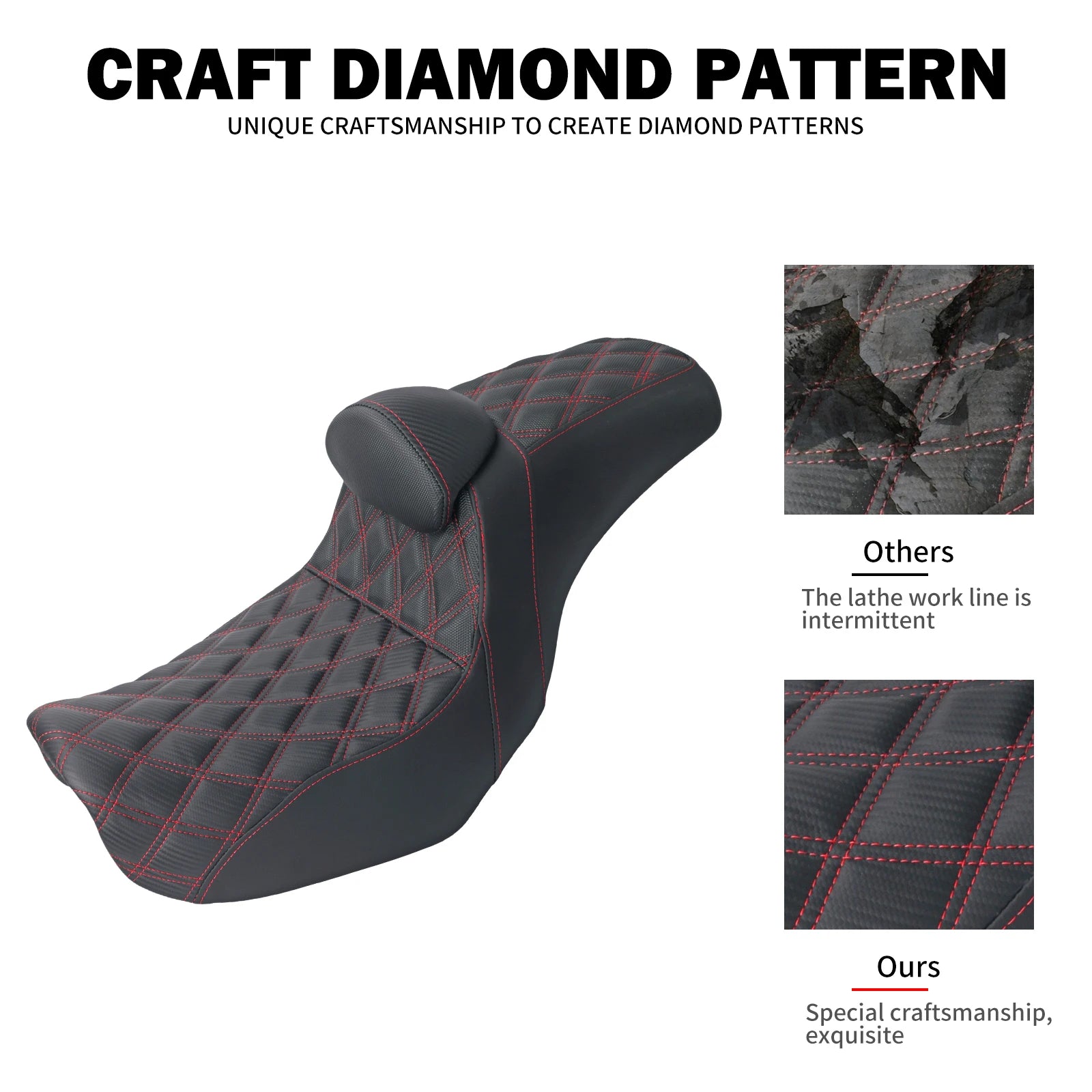 Motorcycle Two Up Seat With Backrest Driver Passenger Saddle Cushions Seat For Harley Dyna Low Rider Fat Bob Street Bob 06-2017