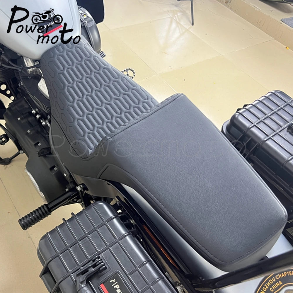 Leather Driver Passenger Seat Two up Seat Cushion Cover For Harley Softail Slim Street Bob Heritage Classic Deluxe 2018-2024