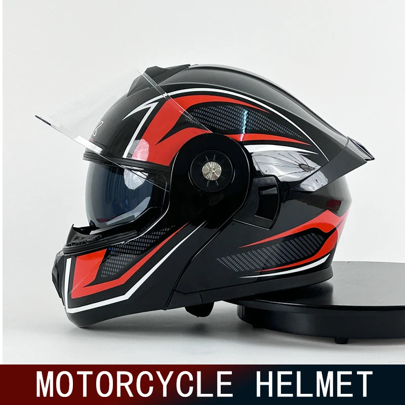 Motorcycle helmet men's and women's face helmet winter and summer motorcycle full helmet double lens four-season universal helme