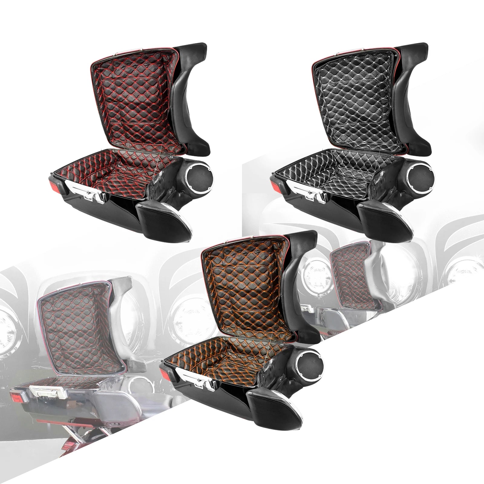 Motorcycle Tour Pak Trunk Carpet Inner Bag Liner Luggage Leather Bags Pad For Harley Touring Road Electra Glide FLHR FLHT 14-23