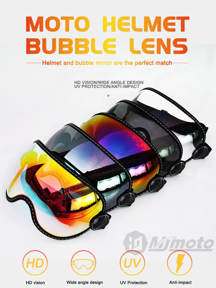 Motorcycle Helmet Glasses Sun Protection Women's Men Moto Glasses Helmet Goggles Anti-Fog Sun Visor Motocross Helmet Eyeglasses